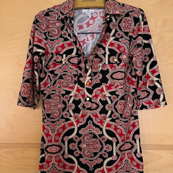 Vibrant Retro Red, Black and Cream Jude Connally Mini Dress - Picture 2 of 9